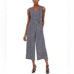 CALVIN KLEIN Crackle Print Cropped Jumpsuit Size 4